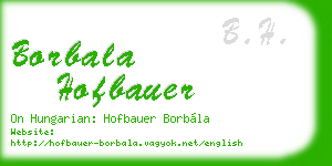 borbala hofbauer business card